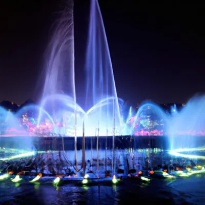 Tuinfontein met verlichting